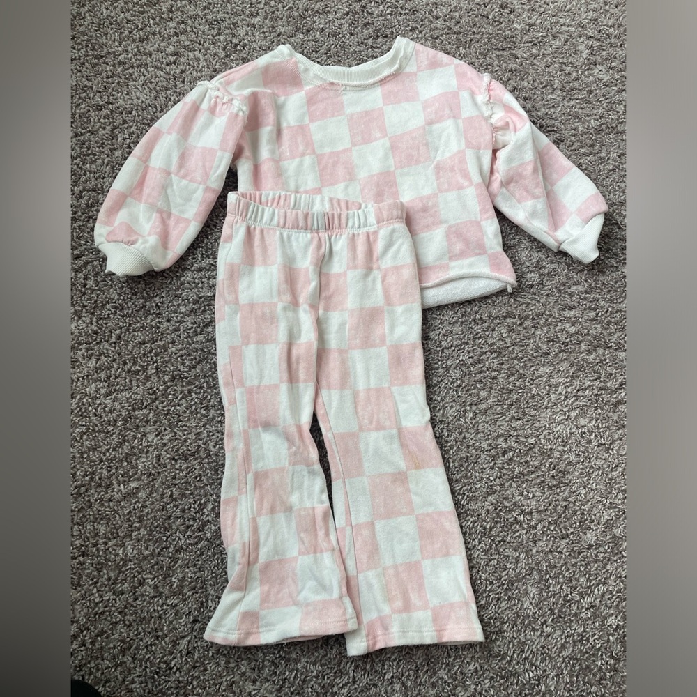 Pink and White Checkered Kids Pajamas
